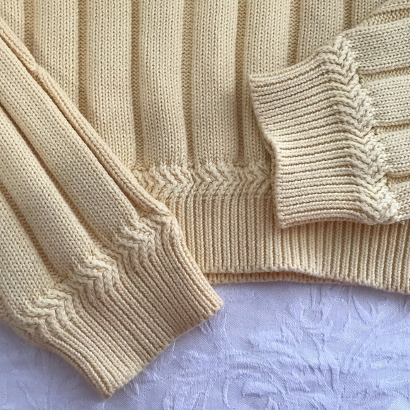 Nautica 2XL Yellow Pullover Preppy Sweater Cable Cotton Golf Resort Casual - Picture 4 of 8